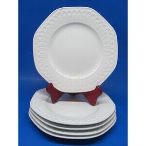 Alegre Santa Clare Arita Ironstone Set Of 4 White 8 1/2" Salad Plates In GUC